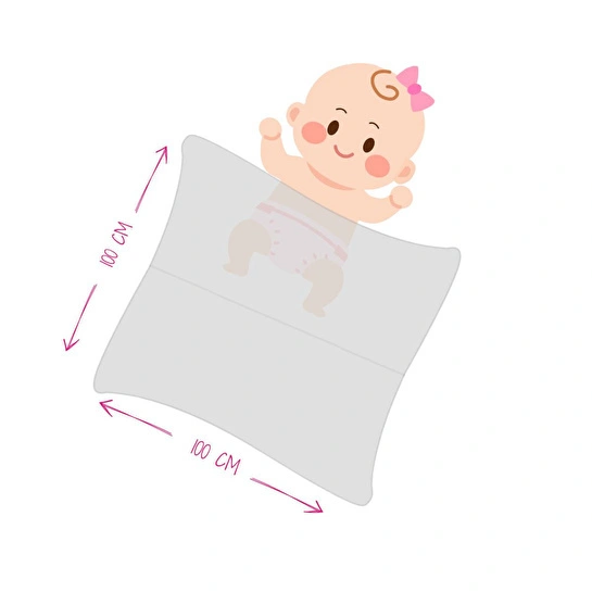 Itsy Bitsy Kids Big Flower Lemon Amulet, Müslin Bebek Örtüsü ,100x100 Cm