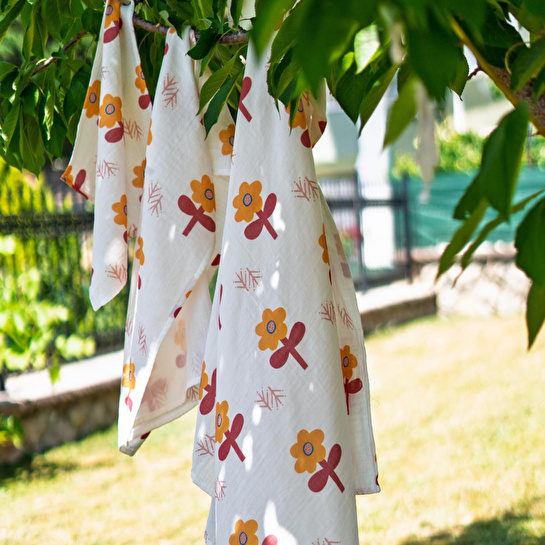 Itsy Bitsy Kids Amulet Lemon Bloom , Müslin Bebek Örtüsü , 70x70 Cm