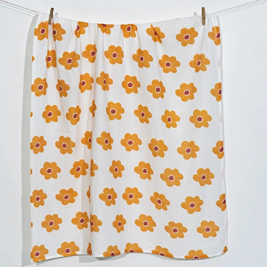 Itsy Bitsy Kids Amulet Lemon Bloom , Müslin Bebek Örtüsü , 70x70 Cm