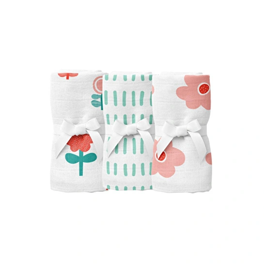 Itsy Bitsy Kids Amulet Blossom , Müslin Ağız Mendili , 40x40 Cm 6'lı Set
