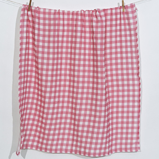 Itsy Bitsy Kids Bird Of Life Pink Check , Müslin Bebek Örtüsü , 70x70 Cm