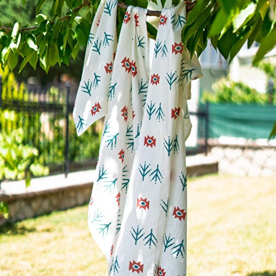 Itsy Bitsy Kids Big Flower Blossom Amulet, Müslin Bebek Örtüsü ,100x100 Cm