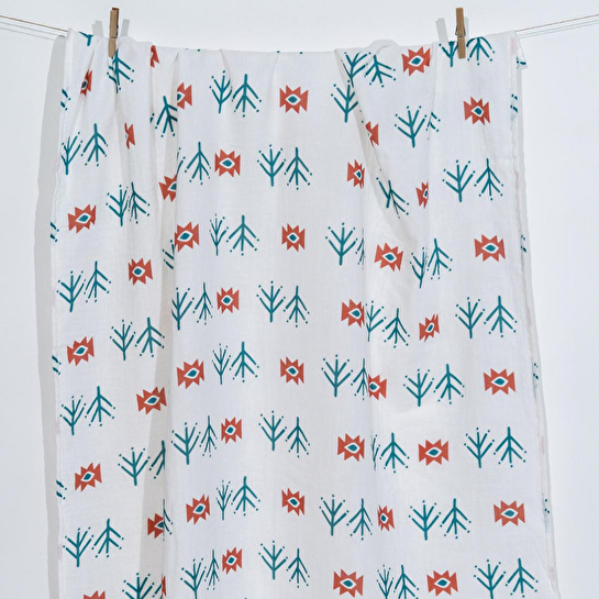 Itsy Bitsy Kids Big Flower Blossom Amulet, Müslin Bebek Örtüsü ,100x100 Cm