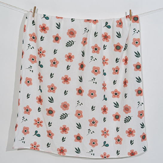 Itsy Bitsy Kids Petit Fleur, Müslin Bebek Örtüsü , 100x100 Cm