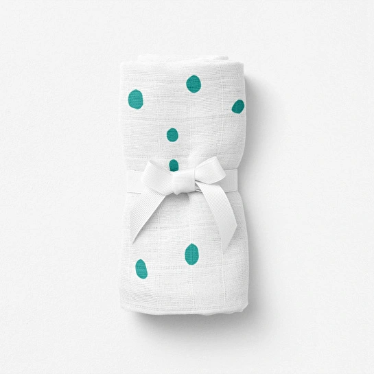 Itsy Bitsy Kids Bird Of Life Mint Dots , Müslin Bebek Örtüsü , 100x100 Cm