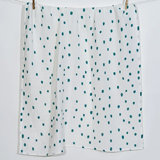 Itsy Bitsy Kids Bird Of Life Mint Dots , Müslin Bebek Örtüsü , 100x100 Cm