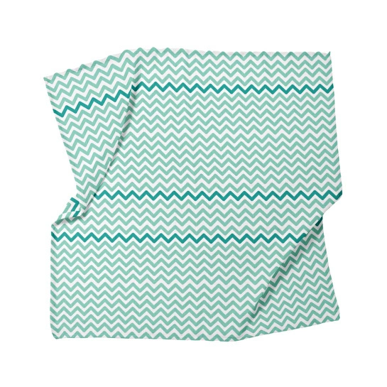 Itsy Bitsy Kids Big Flower Green Zigzag , Müslin Bebek Örtüsü ,100x100 Cm