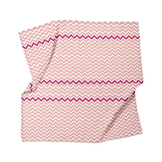 Itsy Bitsy Kids Big Flower Pink Zigzag , Müslin Bebek Örtüsü , 70x70 Cm