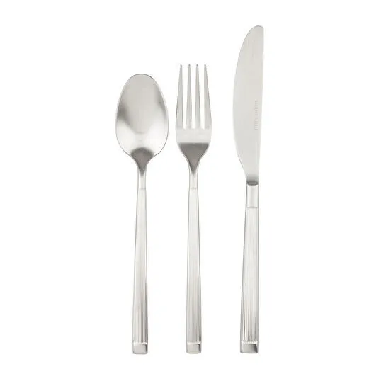Mudo Home Elegant Line 18 Parça Çatal Kaşik Biçak Takimi Mat Gümüş