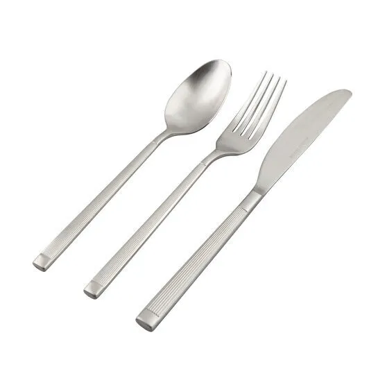 Mudo Home Elegant Line 18 Parça Çatal Kaşik Biçak Takimi Mat Gümüş