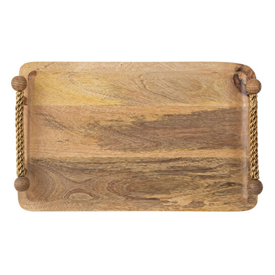 Mudo Home Wooden Dekorati̇f Tepsi̇ 40x25 Cm
