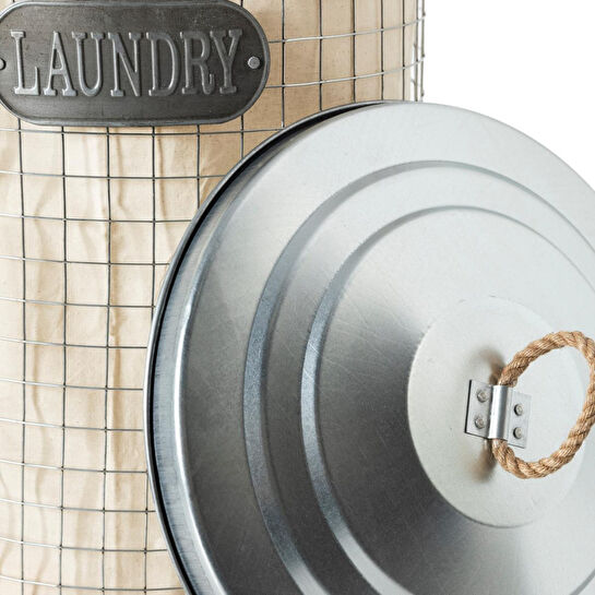 Mudo Home River Kapakli Metal Çamaşir Sepeti̇ 37x57