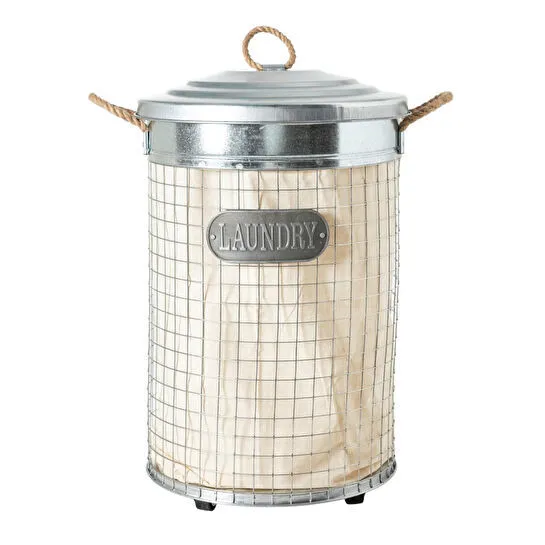 Mudo Home River Kapakli Metal Çamaşir Sepeti̇ 37x57