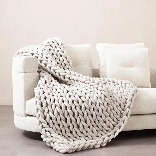 Mudo Home Abella Koltuk Şali Krem 120x180