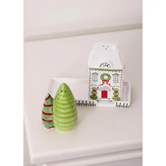 The Mia Yılbaşı Temalı Tuzluk Biberlik 3 Parça