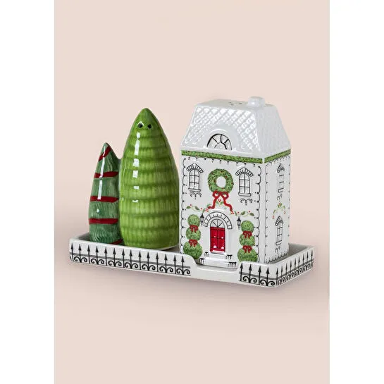 The Mia Yılbaşı Temalı Tuzluk Biberlik 3 Parça