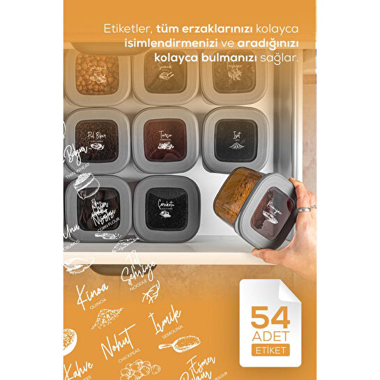 Vienev 6'lı Etiketli Lux Hava Geçirmez Erzak Saklama Kabı Seti 2 Lt Antrasit