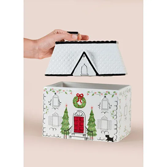 The Mia Dekorarif Kurabiye Kavanozu Ev 21x15x25 Cm