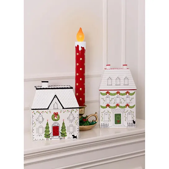 The Mia Dekorarif Kurabiye Kavanozu Ev 21x15x25 Cm