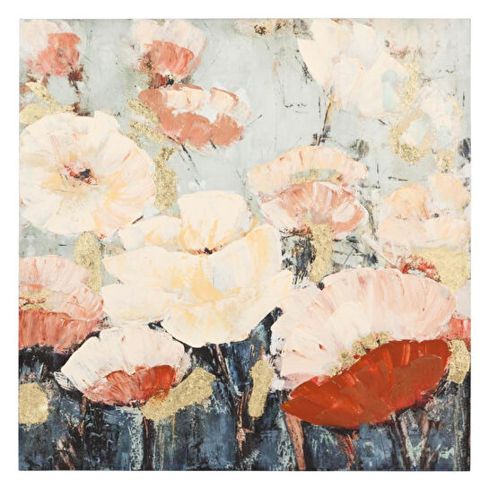 Mudo Home Soft Flowers Yağliboya Tablo 100x100 Cm