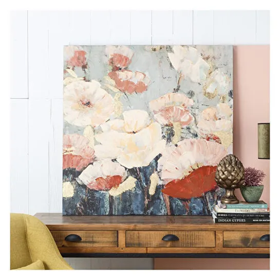 Mudo Home Soft Flowers Yağliboya Tablo 100x100 Cm