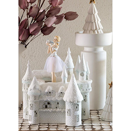 The Mia Prenses Şatosu Led Işıklı Müzik Kutusu 30x26x19cm