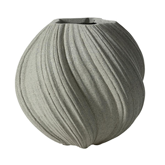 Mudo Home Spiral Vazo Bej 34x32cm
