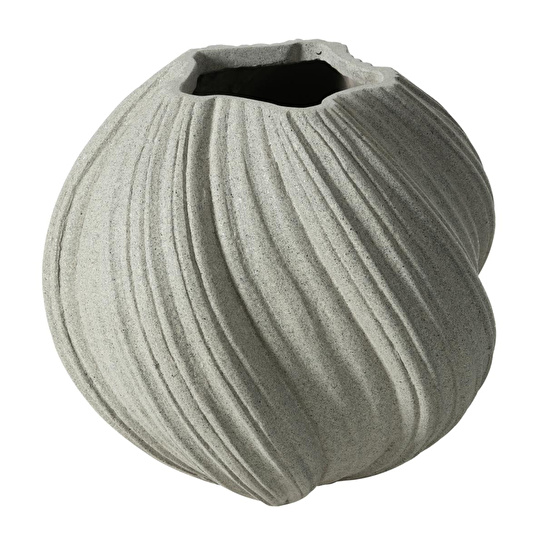 Mudo Home Spiral Vazo Bej 34x32cm