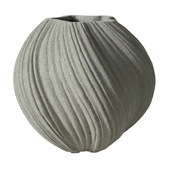 Mudo Home Spiral Vazo Bej 34x32cm