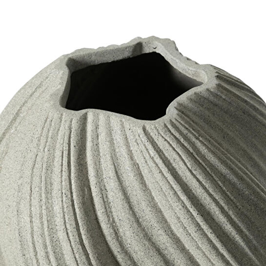 Mudo Home Spiral Vazo Bej 34x32cm