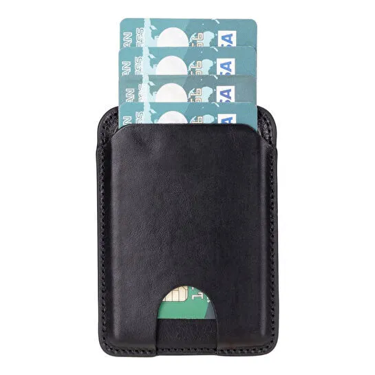 Bloominbag Linea Onyx Black Phone Card Holder Deri Telefon Kartlık