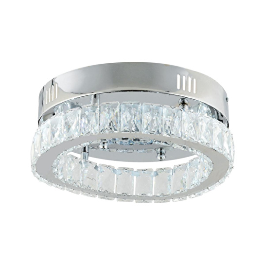 Apliqa Ardenia Tekli Krom Ledli 3 Renkli Kristalli Taşlı Modern Tasarım Led Kristal Salon Avize