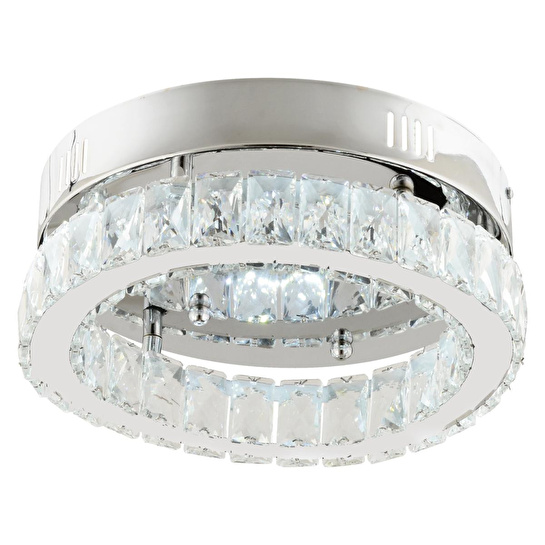 Apliqa Ardenia Tekli Krom Ledli 3 Renkli Kristalli Taşlı Modern Tasarım Led Kristal Salon Avize