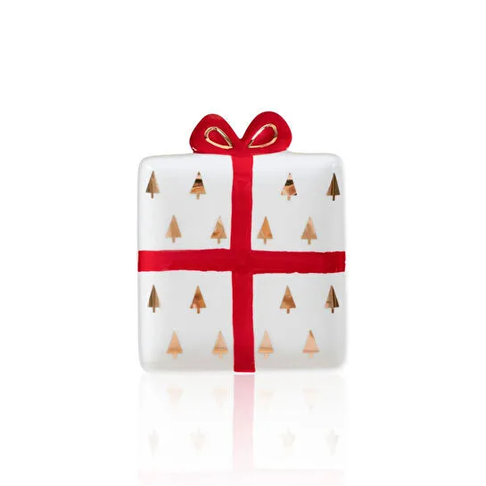 The Mia Fiyonk Figürlü Servis Tabağı Ağaç Dekorlu 22x17 Cm