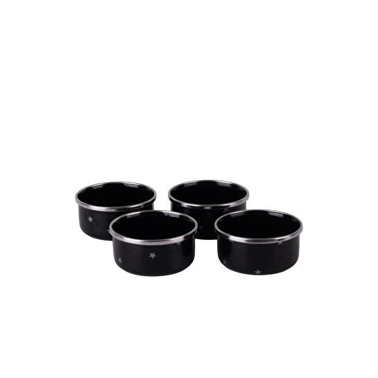 Emaylab Star Emaye 4’lü Kase Çerezlik, Kahvaltılık, Reçellik, Zeytinlik, Sunumluk Seti 8cm 200 Ml