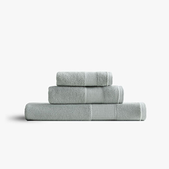 Green Black Lara 3'lü Havlu Seti %100 Pamuk Bordürlü Yeşil