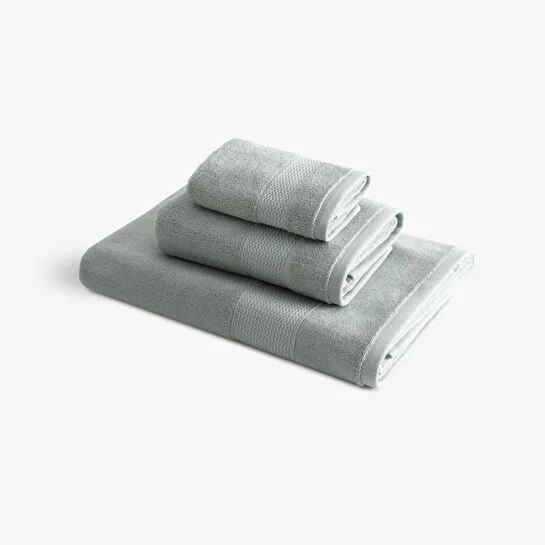 Green Black Lara 3'lü Havlu Seti %100 Pamuk Bordürlü Yeşil