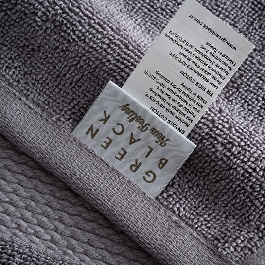 Green Black Lara 3'lü Havlu Seti %100 Pamuk Bordürlü Koyu Gri