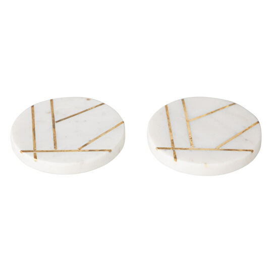 Mudo Home Brass Mermer Bardak Altliği Seti̇ - 2li̇