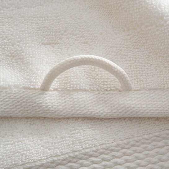 Green Black Lara 3'lü Havlu Seti %100 Pamuk Bordürlü Krem