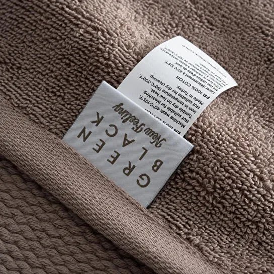 Green Black Lara 3'lü Havlu Seti %100 Pamuk Bordürlü Kahverengi