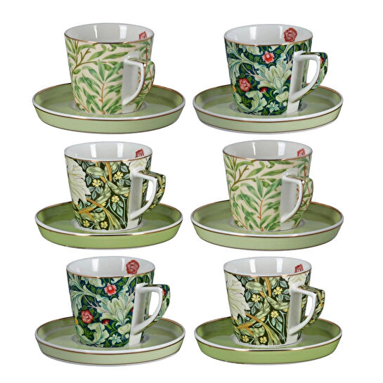 Lucky Art Sylva Bone Square-line 6li Kahve Fincani Seti