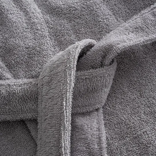 Green Black Rosalya Aile Bornoz Seti 10 Parça %100 Pamuk Nakışlı Pudra-gri