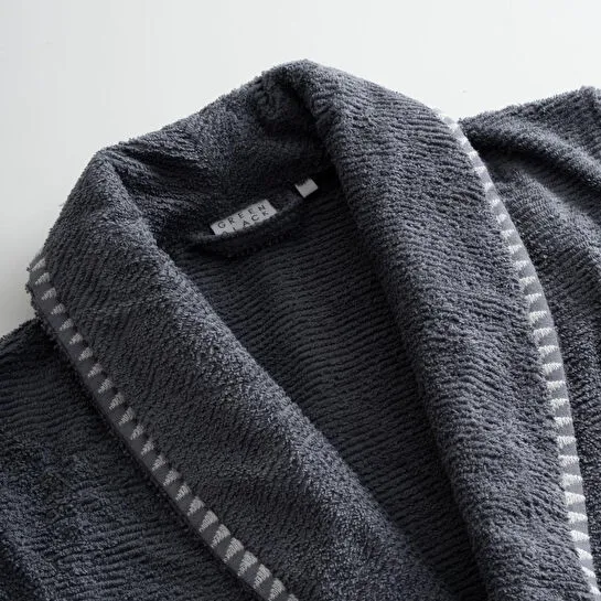 Green Black Tria Aile Bornoz Seti 10 Parça %100 Pamuk Jakarlı Krem-lacivert