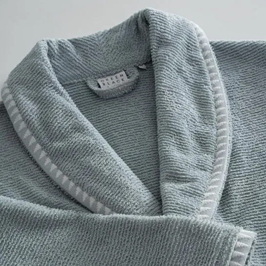 Green Black Tria Aile Bornoz Seti 10 Parça %100 Pamuk Jakarlı Mint-krem