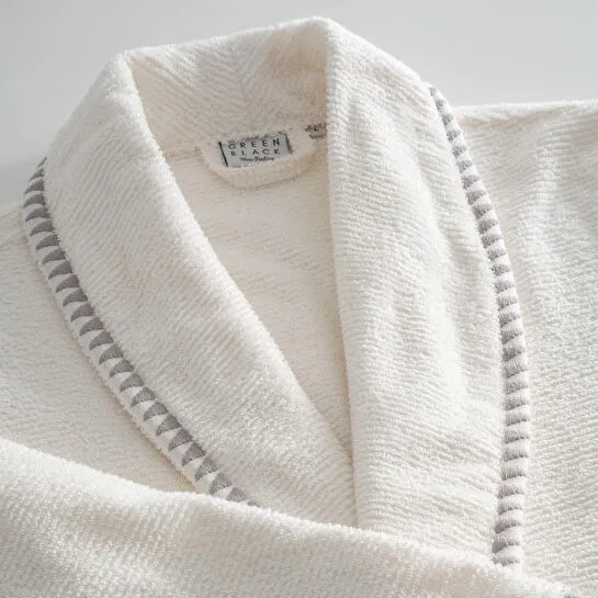 Green Black Tria Aile Bornoz Seti 10 Parça %100 Pamuk Jakarlı Vizon-krem