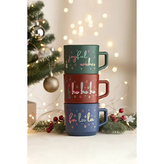 Rakle Cup Of Cheer 3'lü Stackable Kupa Seti 180 Cc