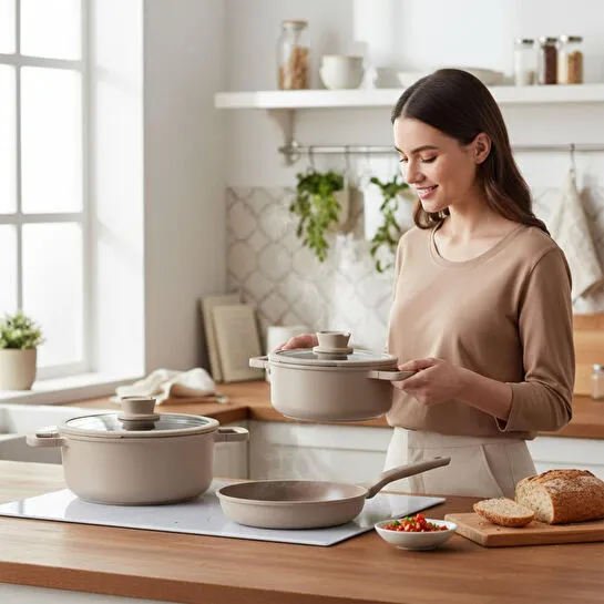 Berghoff Leo Stone 7 Parça Tencere Tava Set