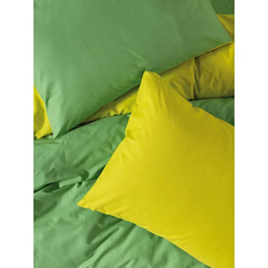 Cozy Home popping Colors Tek Kişilik Lastikli Çarşaflı Nevresim Takımı Sage Sarı-yeşil