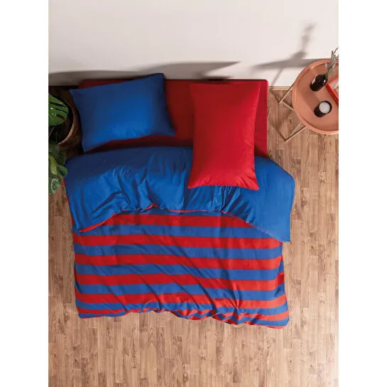 Cozy Home Popping Colors Çift Kişilik Lastikli Çarşaflı Nevresim Takımı Blaze Kırmızı